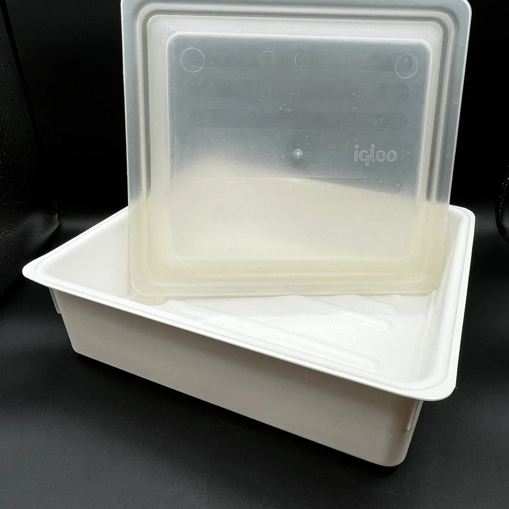 Vtg Igloo White Plastic Food Storage Container Lid Cooler Legend 11x10x3.5